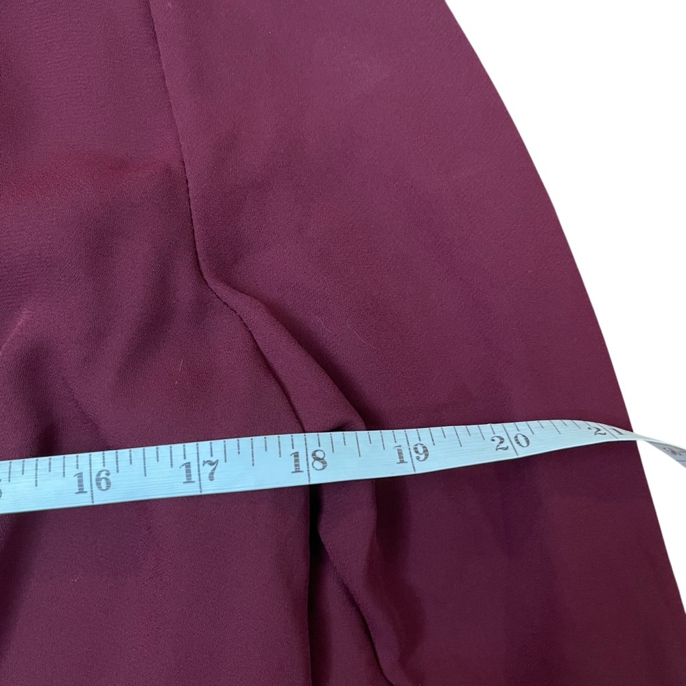 Burgundy Crop Wrap Ruffle Bell‎ Sleeve Blouse Sz. M - Picture 4 of 7